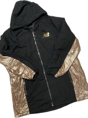 New Balance Black and Gold Lightweight Hooded Utility Jacket